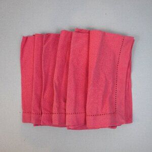 Set of 6 Now Designs Hemstitched Cloth Napkins in "Coral"